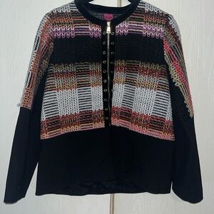 SaveThe Queen Mixed Media Zip Cardigan